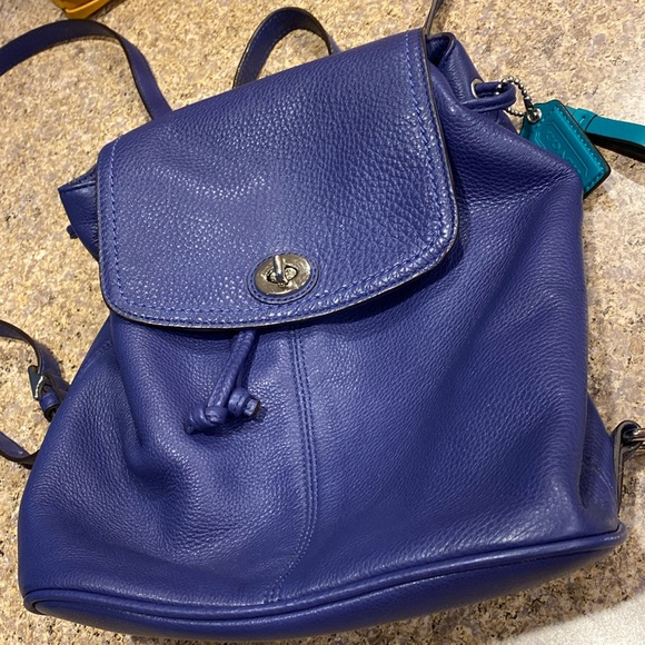 Coach F24385 French Blue Park Leather Backpack - Picture 3 of 17